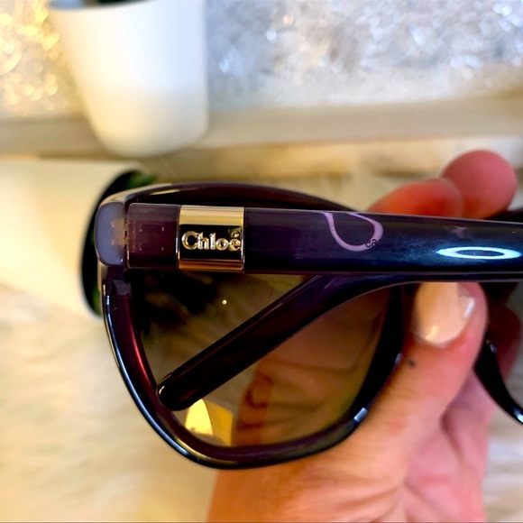 Chloe Sunglasses Blue/Purple Plastic Frames Designer Authentic EUC - Picture 2 of 8